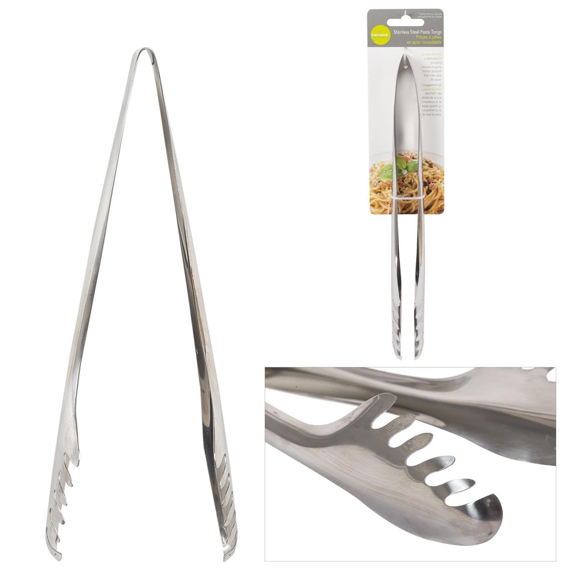 L.Gourmet 12" SS Salad/Pasta Tongs, t.o.c. (CP)