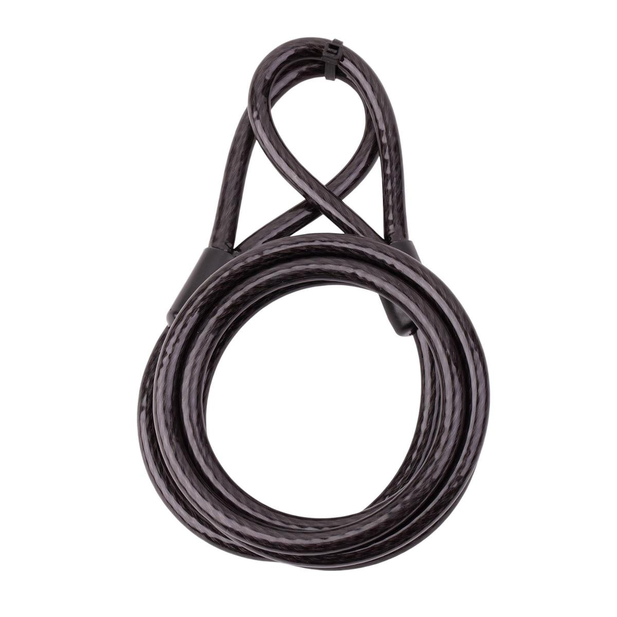 CYCLEPRO Coiled Security Cable w/2 loops, 8mm diameter x 5' length