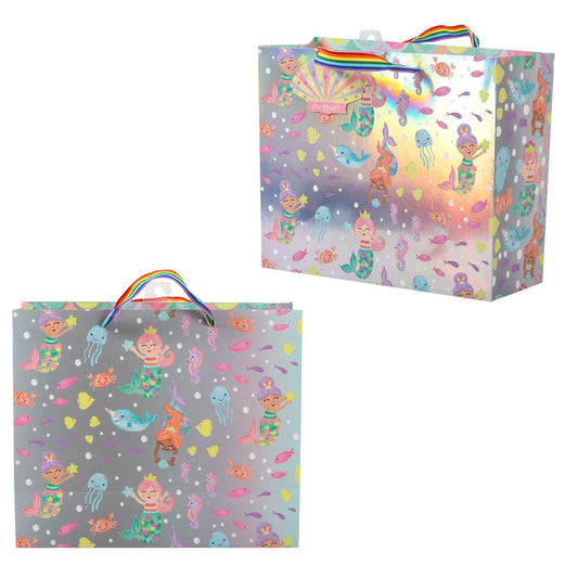Paper T. DLX Gift Bag, Large, Mermaids, 210GSM, HS DLX Tag&Handle, +j-hook