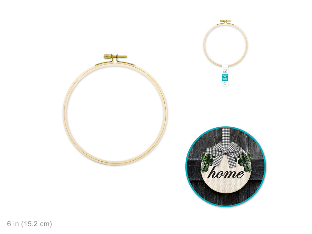 Needlecrafters: 6" Embroidery Hoop w/Brass Clamps