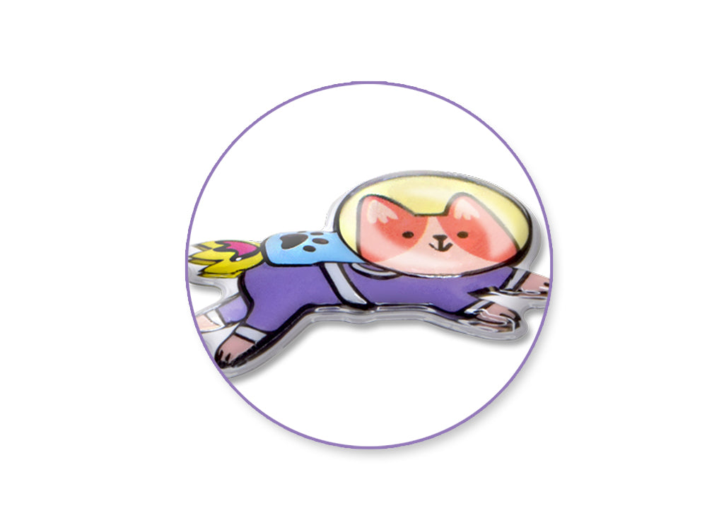 Paper Craft Sticker: 5.5"x8.25" 3D Pop-Up C) Pets in Space