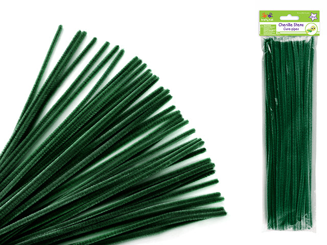 Chenille Stems: 6mmx30cm Standard Pipe Cleaners 40pc E) Hunter Green