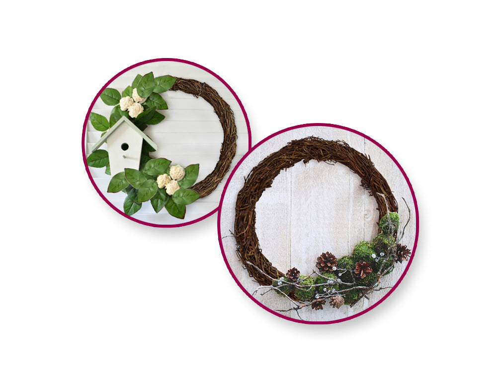 Craft Decor Dried Naturals: 10"/14"18" Grapevine Wreath Set/3