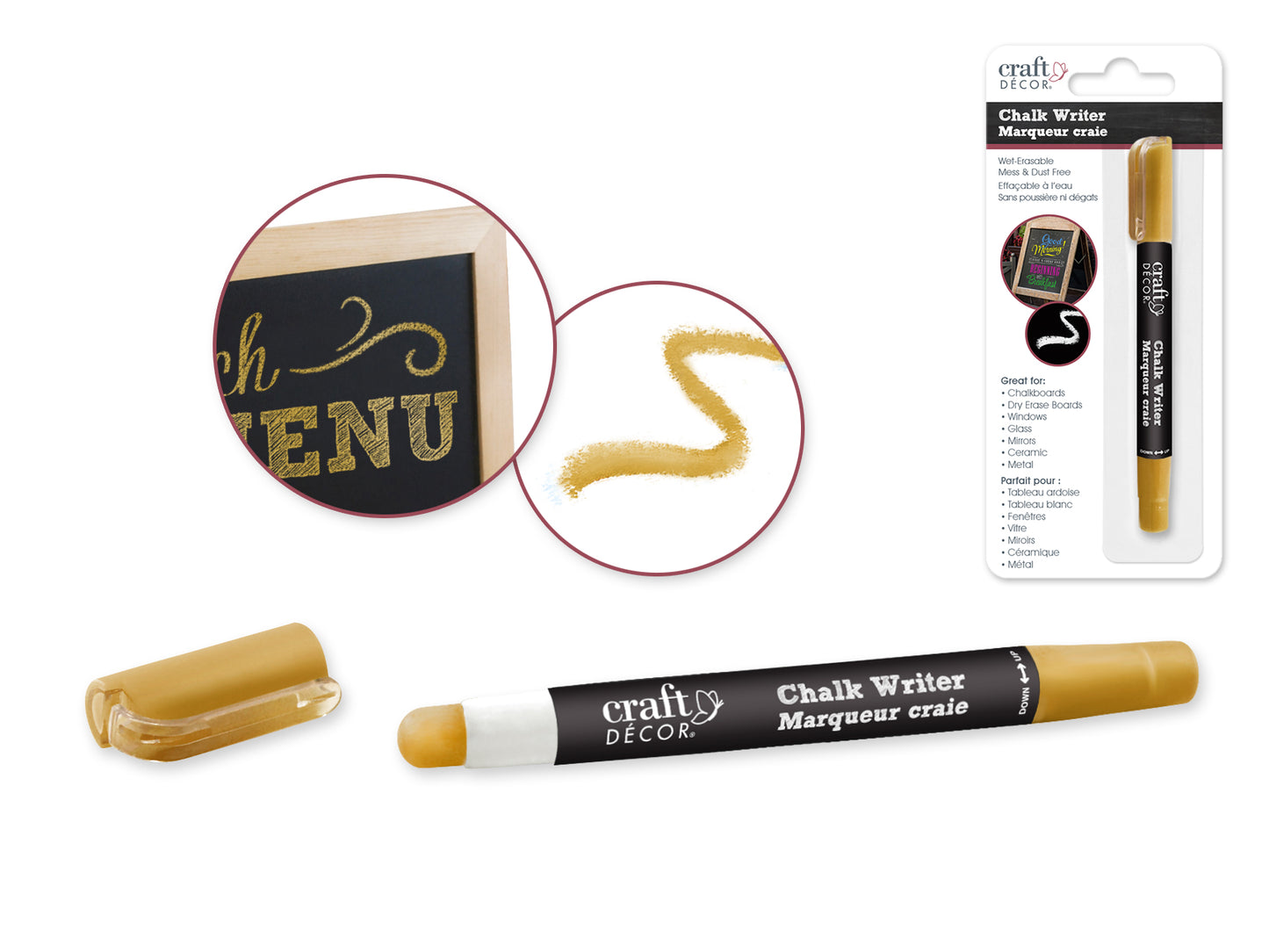 Craft Decor: Chalk Writer Blister-Carded M) Gold