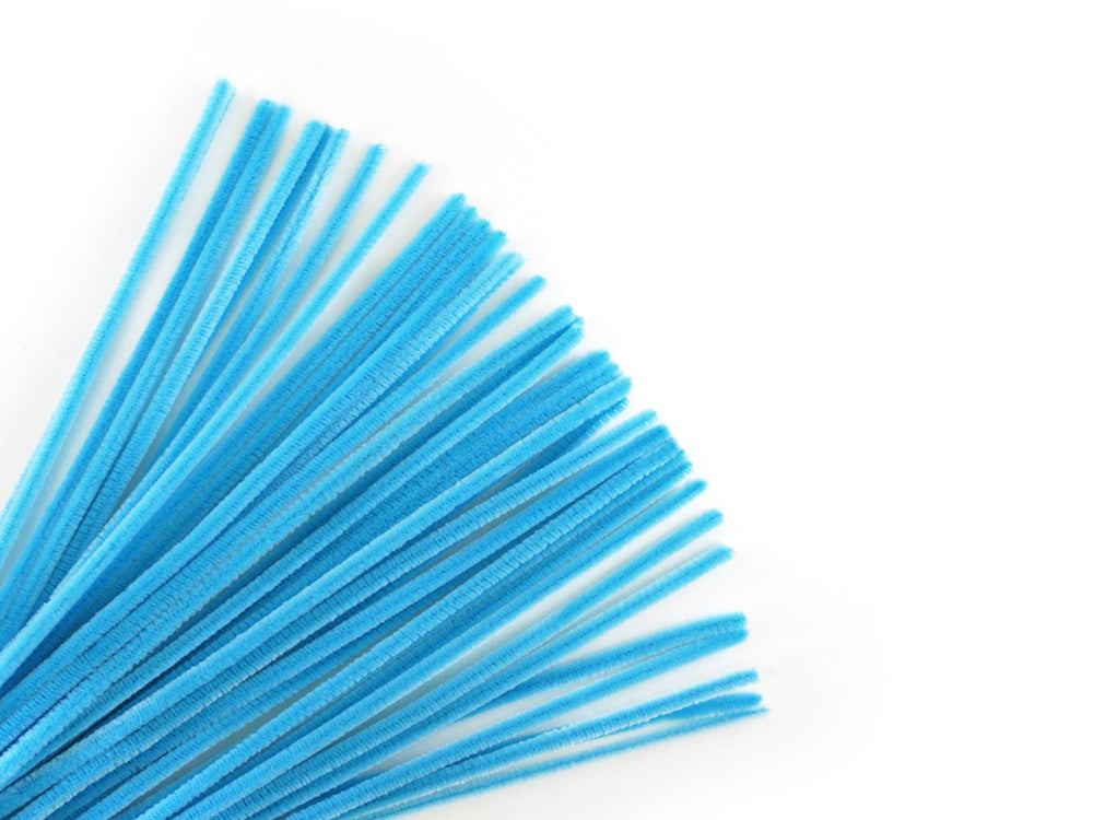 Chenille Stems: 6mmx30cm Standard Pipe Cleaners 40pc G) Light Blue