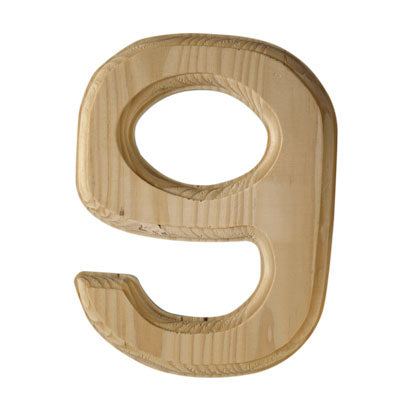 6" WOODEN BEVELED NUMBERS (9) W/ 3 VEHICLES