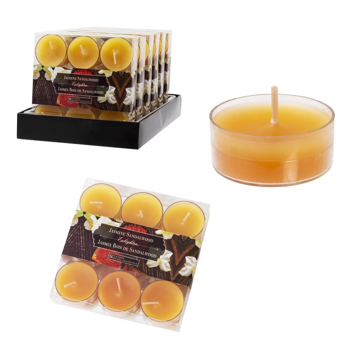 KG Enlighten 9Pk Clearcup T-Light Scented, Jasmine Sandalwood (Az)