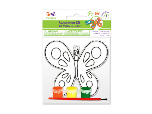 Krafty Kids Kit: 3D DIY 3.5"-4.3" Suncatcher w/3 Paints&Applicator H) Butterfly 2