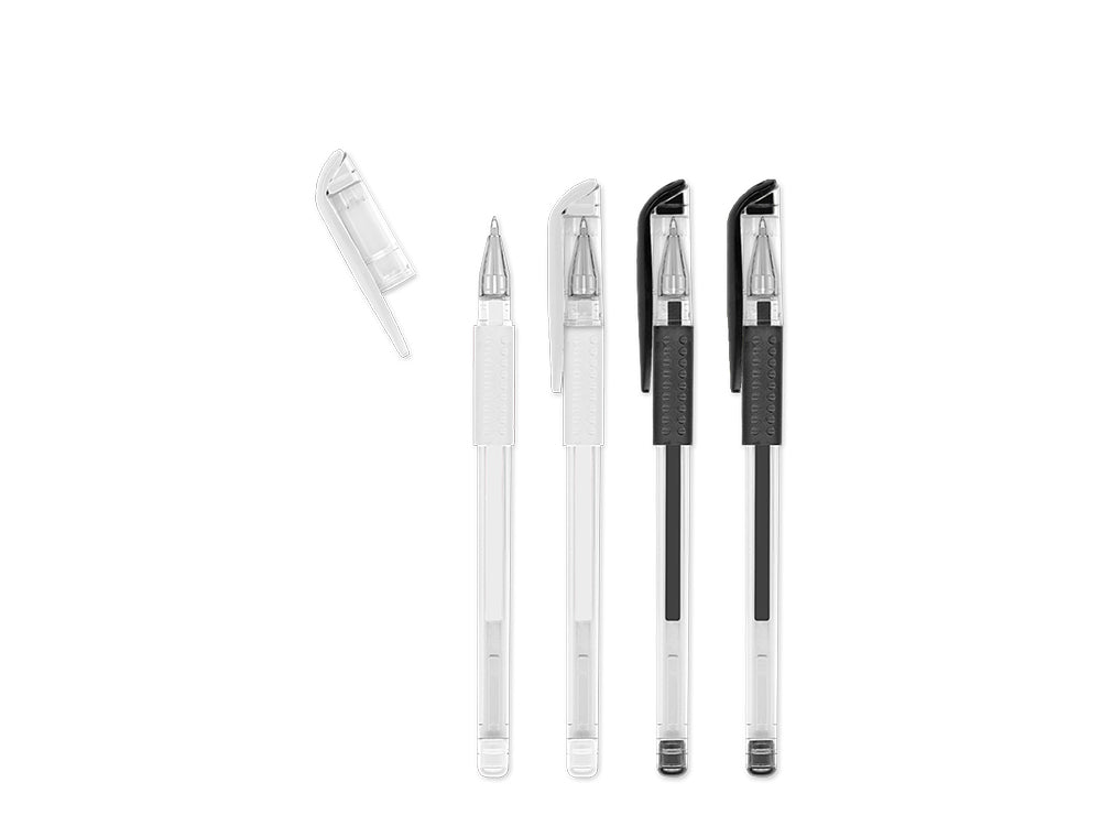 Scrapbook Gel Pens: 4/pack Acidfree Assorted PhotoSafe F) Black & White Mix