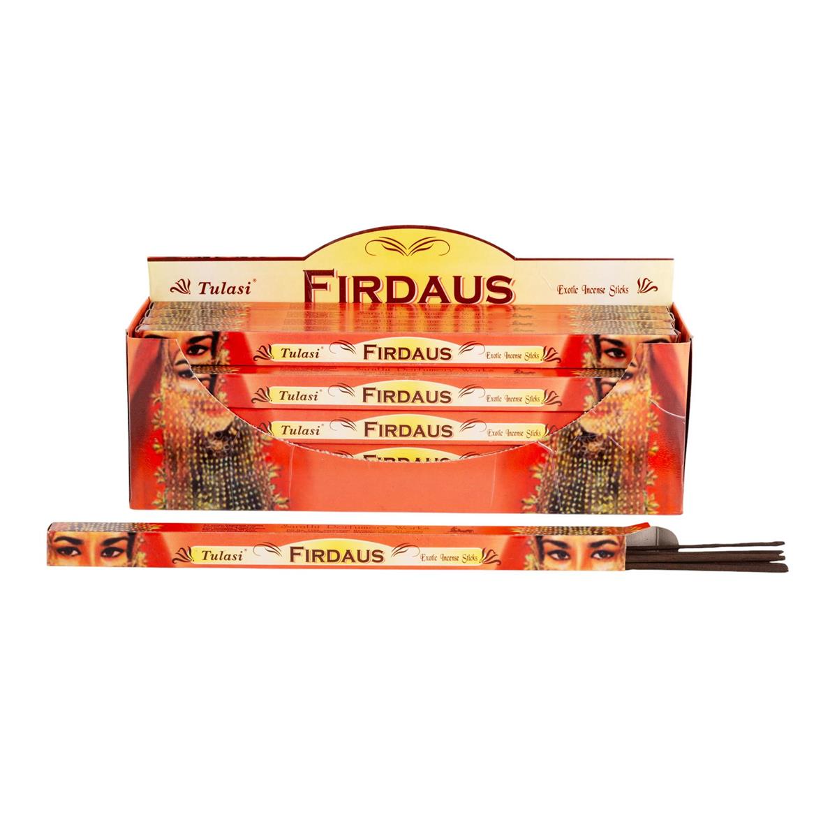 Tulasi, 9" 8 pcs, Incense Sticks, Firdaus, 25/display box