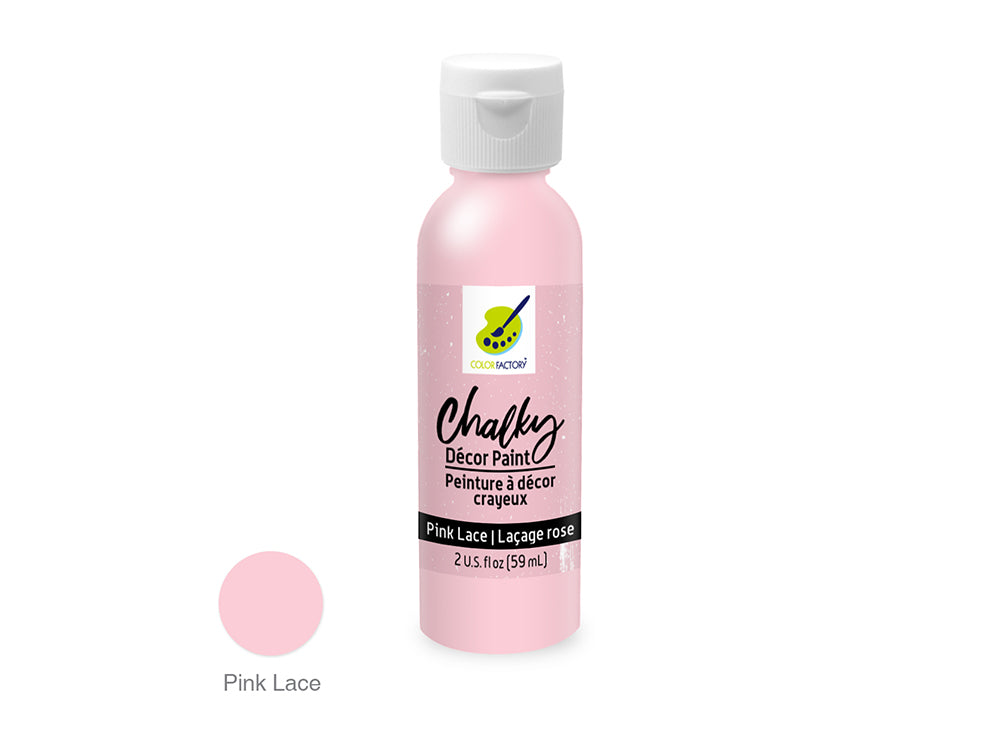 Color Factory: 2oz Chalky Decor Paint CD01-CD10 CD06) Pink Lace