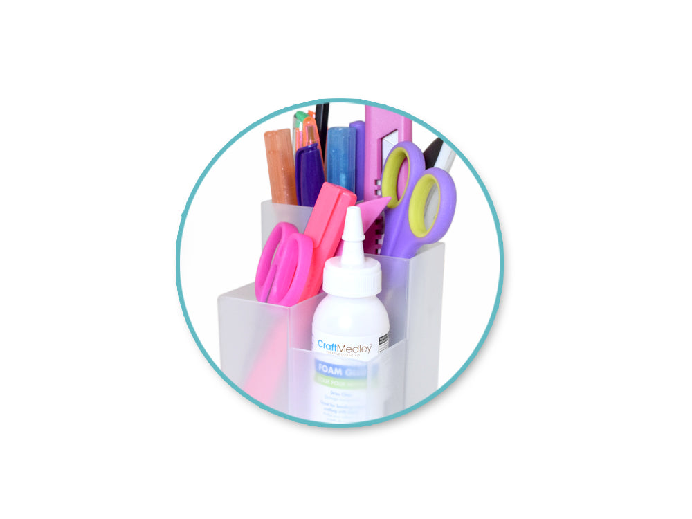 Craft Storage: 3.25x4.3" Desktop Organizer 4-slot Multi-Level