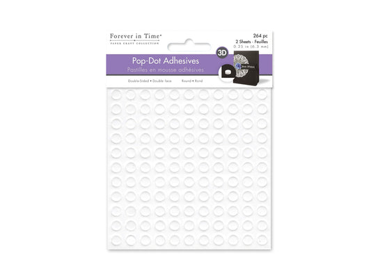 3D Pop Dots: 1/4" Round x264 Dual-Adhesive Foam Mount