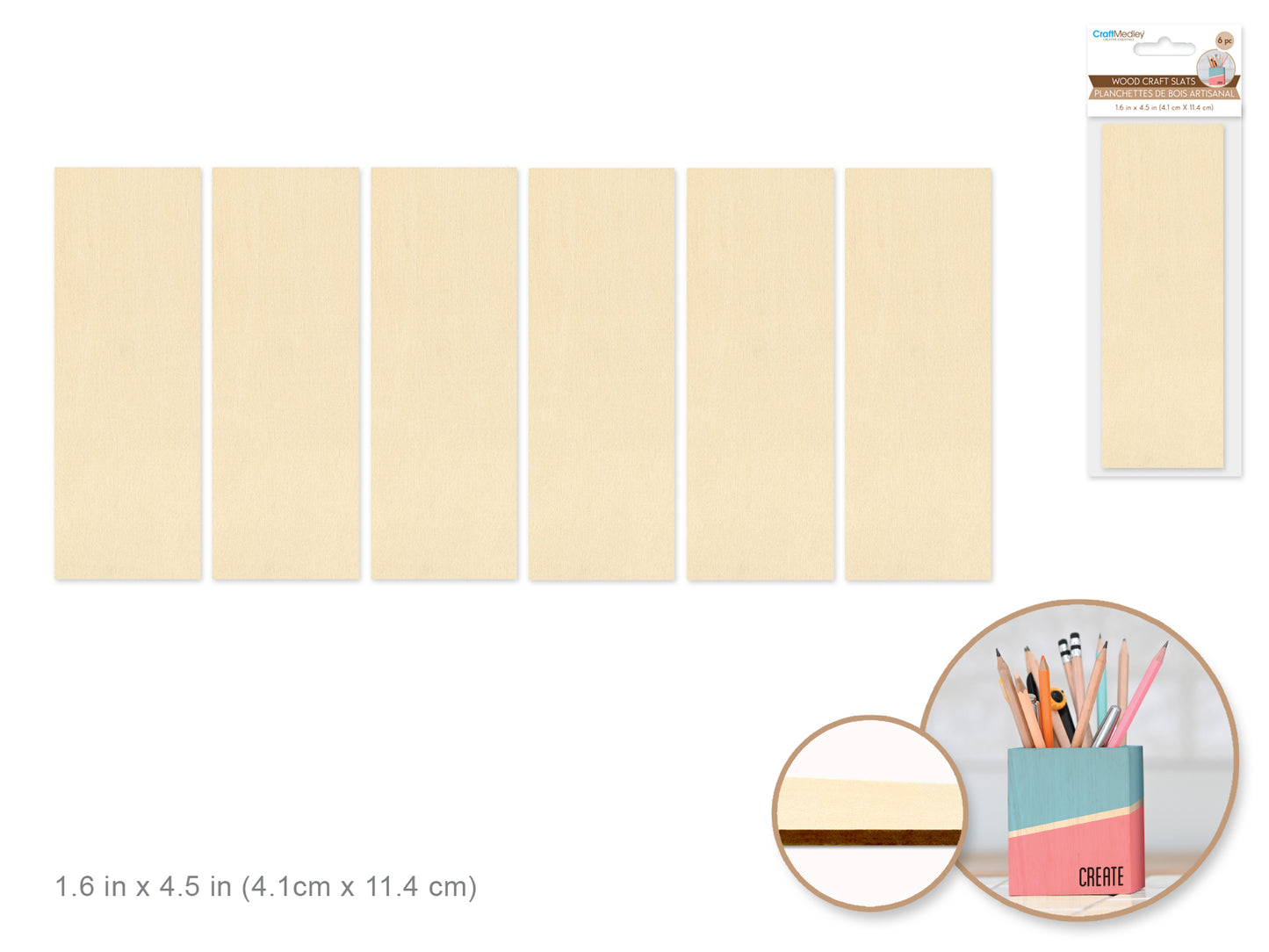 Craftwood: 1 5/8"x4.5" DIY Plywood Slat x6