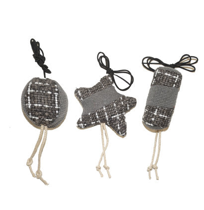 CAT STRING TOY-3 DESIGNS-GREY cylinder:14X4X4cm