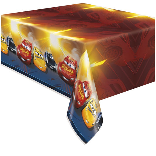 Disney Cars 3 Movie Rectangular Plastic Table Cover  54" x 84"