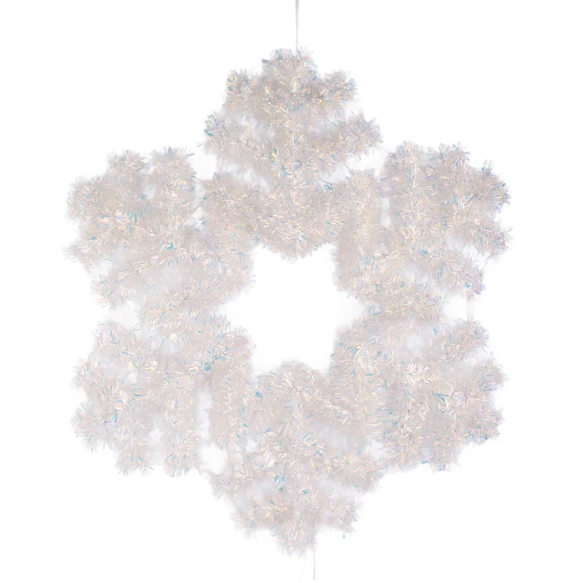 Deco N. 23.5" Xmas LED Tinsel Snowflake Décor, cht