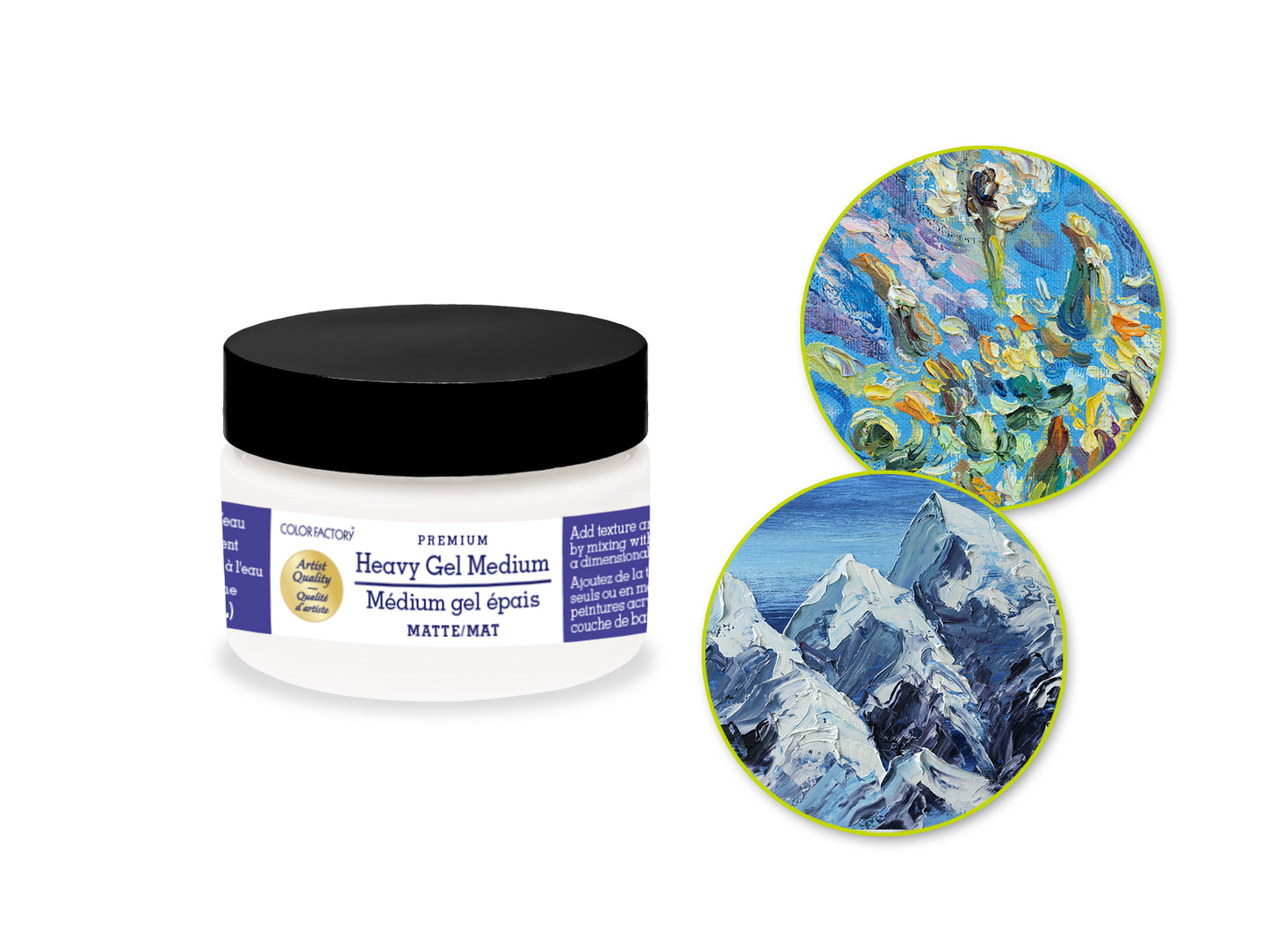 Color Factory Media: 4oz Heavy Gel Medium (118ml) Water-based B) Matte