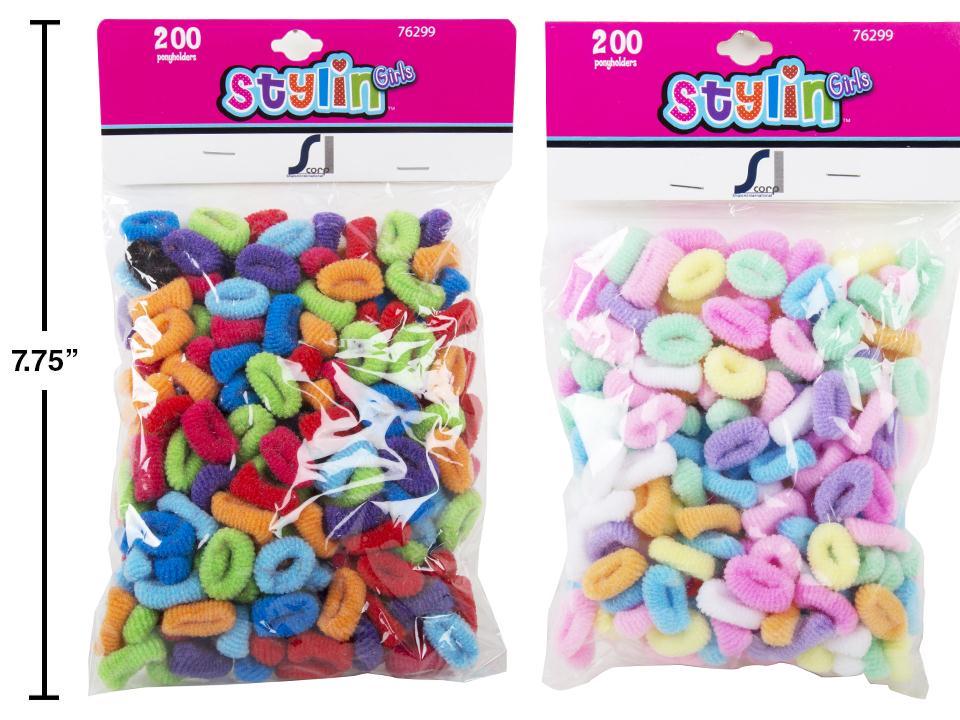 Stylin G, 200-pc Terry Ponyholders,  2 col., header card