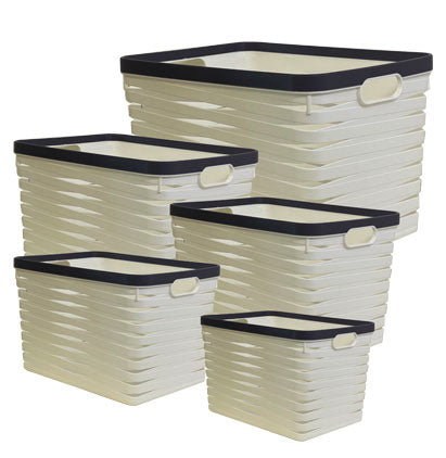 RECT. BASKET-20PCS SET-WHITE