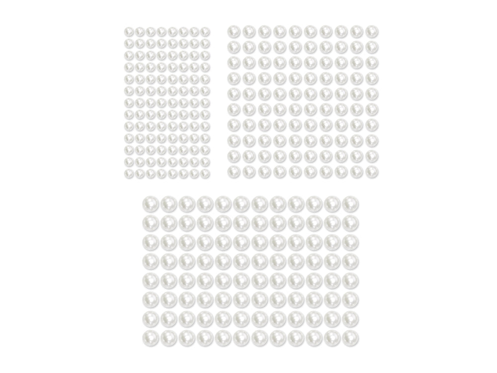 Paper Craft Embellishment: 6/8/10mm Gems x300 Peel-n-Stick D) Pearl