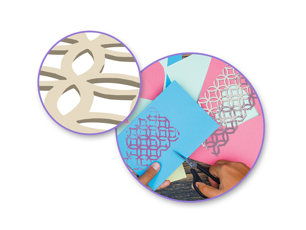 Paper Craft Emb: Laser-Cut Primed Chipboard Accents F) Interlaced Circles