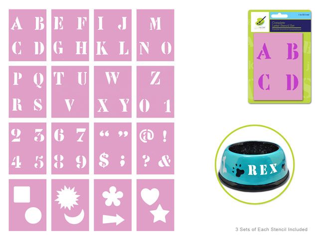 Color Factory: Complete Letter Stencil Sets A) 1"