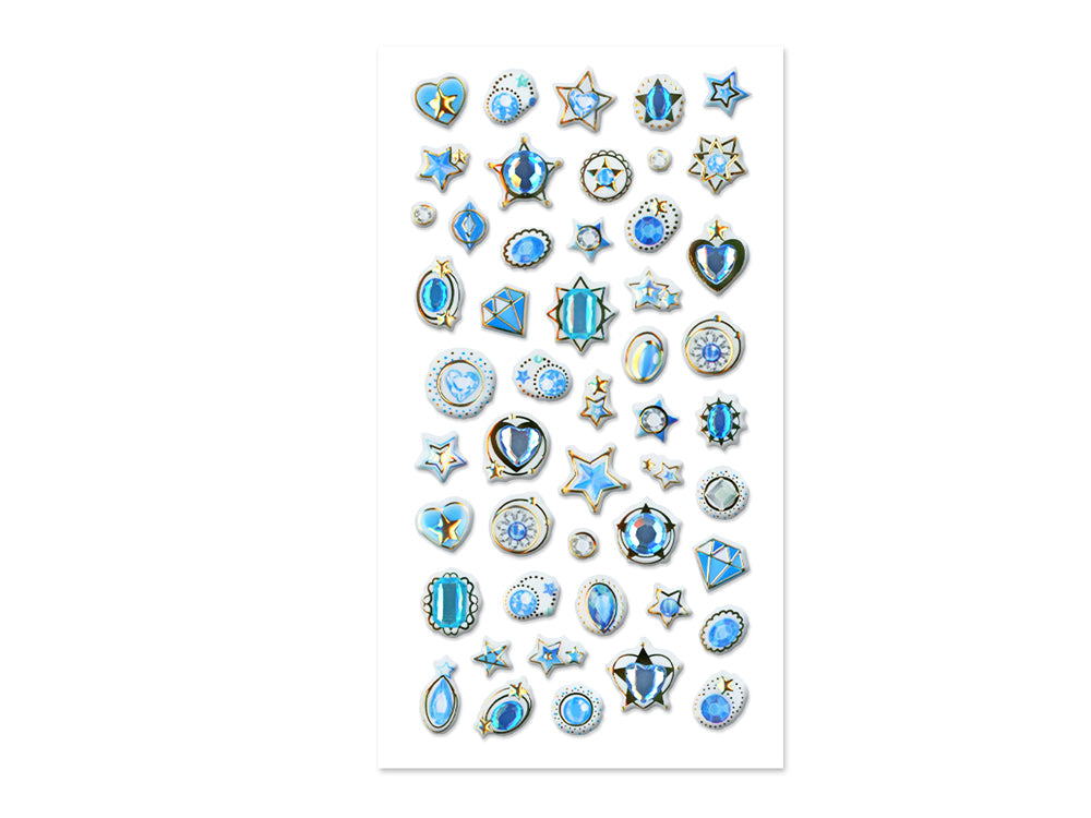 Paper Craft Sticker: 3.8"x6.9" 3D Jewel Adornments B) Turquoise