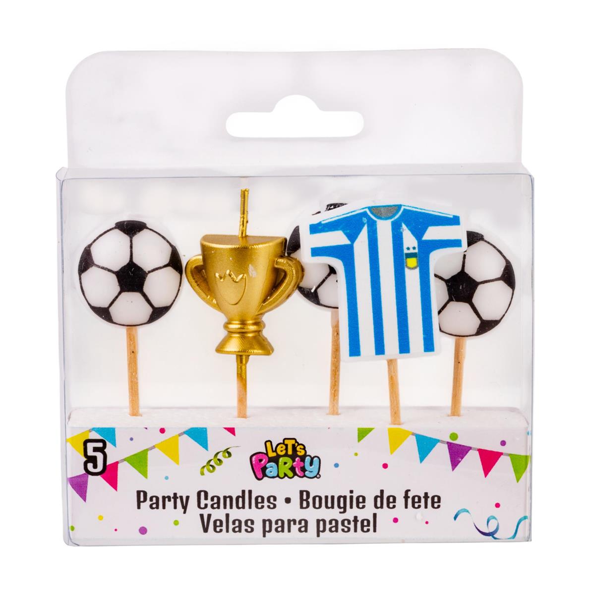 Let's Party Football Candle Set, 5-pk