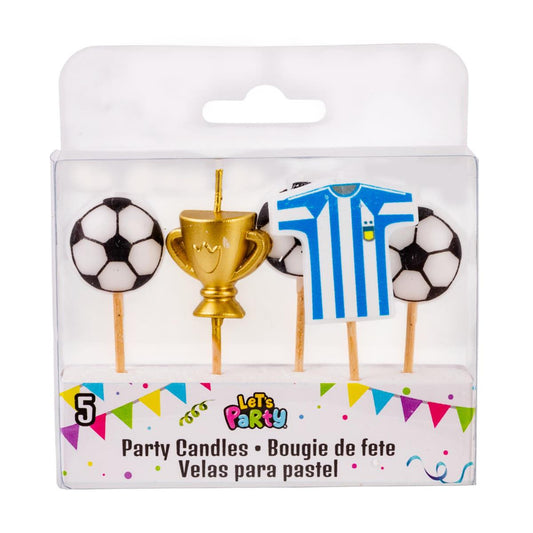 Let's Party Football Candle Set, 5-pk