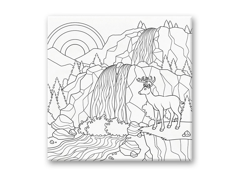 Stretch Artist Printed Canvas: 12"x12" Primed Back-Stapled K) Waterfall