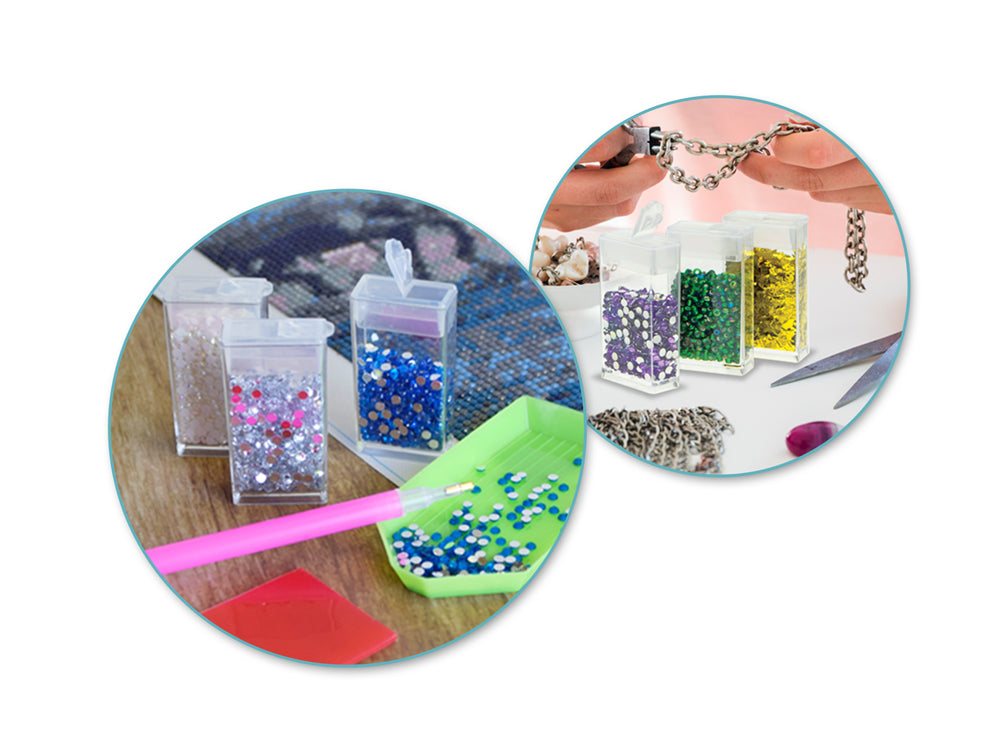 Craft Storage: 64 Mini Canister Storage Box Beads/Glitters/Gems