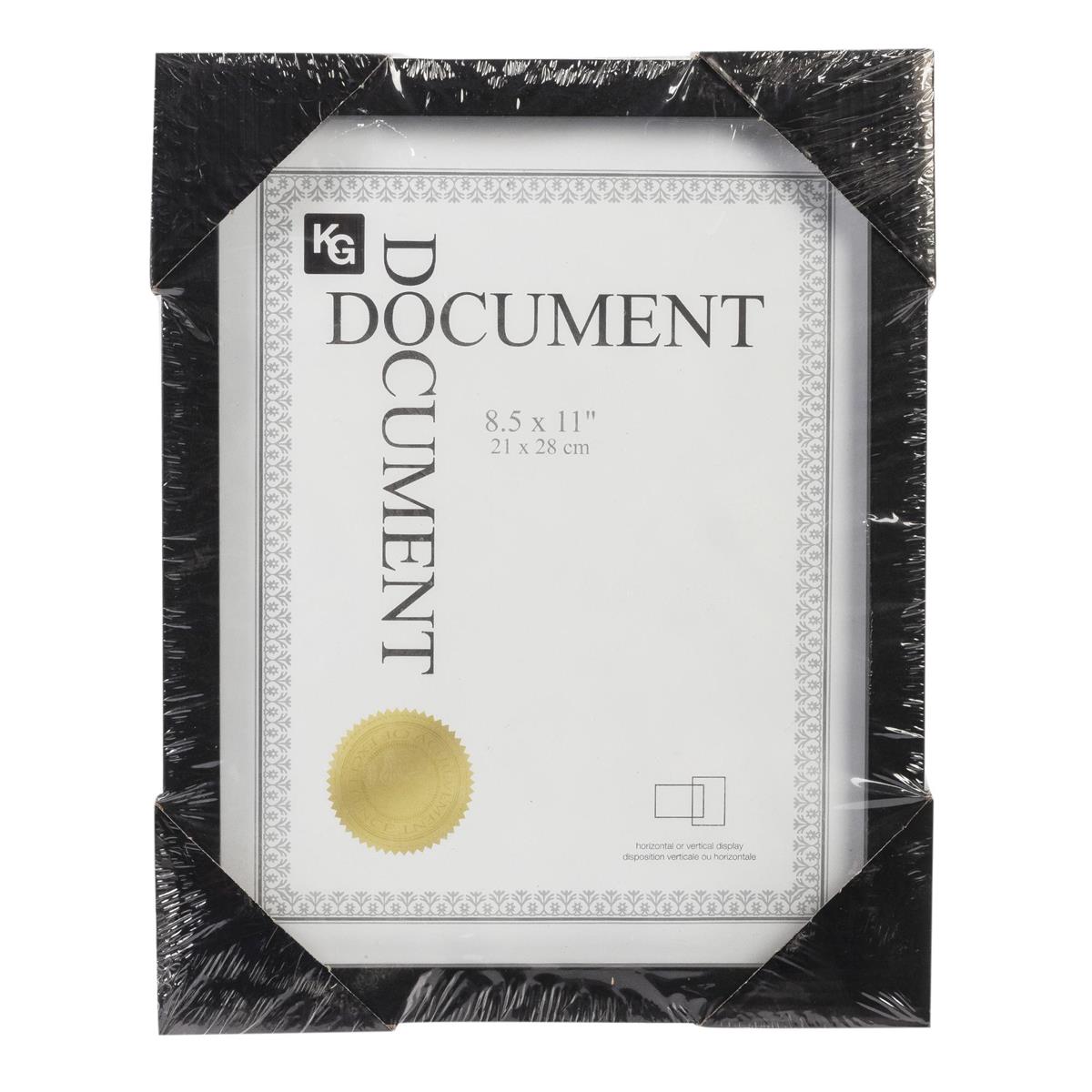 KG Gallery 8.5X11" Wood Document FRAME, WOOD, BLACK (AZ)