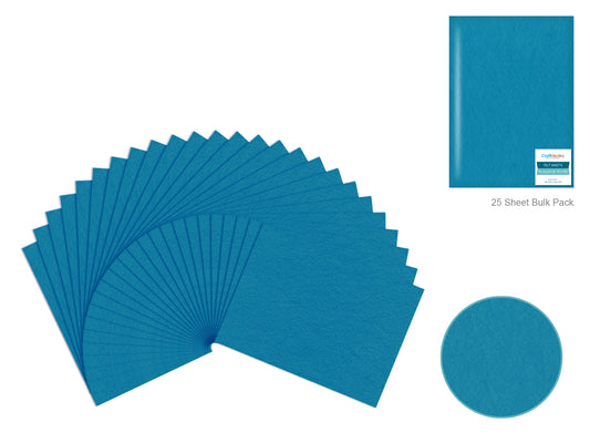 Felt Sheets: One 9"x12" Premium Bar-Coded V) Teal Blue