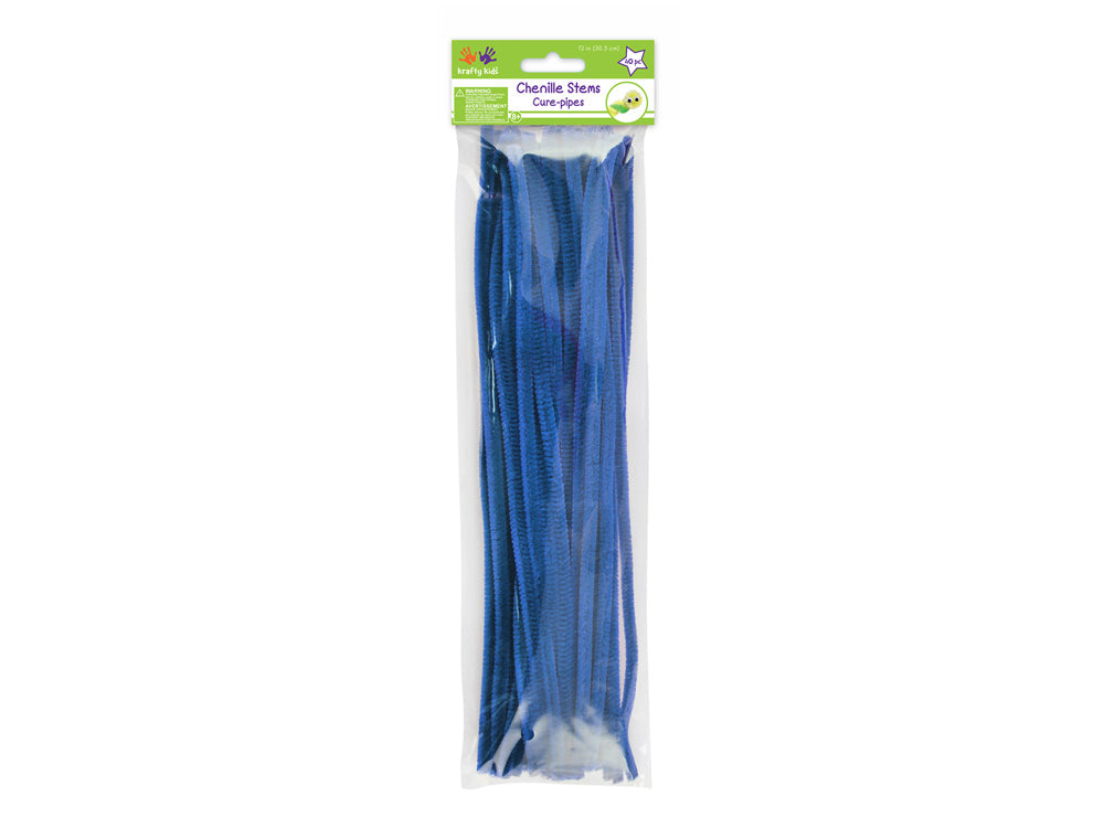 Chenille Stems: 6mmx30cm Standard Pipe Cleaners 40pc M) Royal Blue