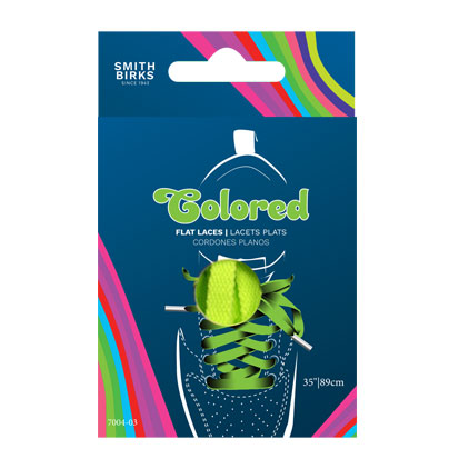 35" FLAT LACES-LIME GREEN (2PRS)