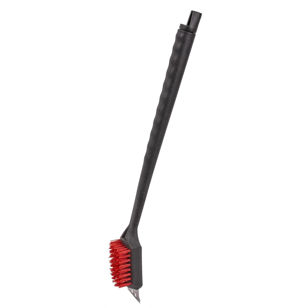 BBQ Nylon Grill Brush w/Scraper, 19", cht