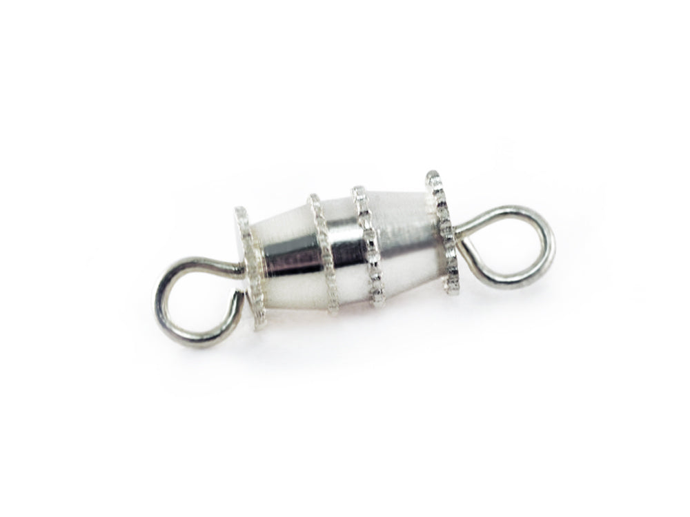Jewelry Findings: 17mmx5.5mm Barrel Clasp x6 Tapered B) Silver
