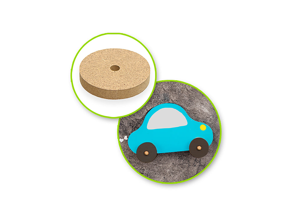 Craftwood: 1.34"x0.24" Wheel x12 Flat Natural MDF