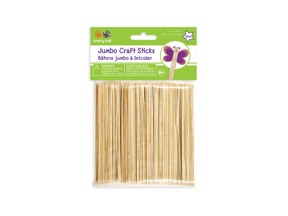 Craftwood: 6"x3/4" Jumbo Natural Craft Sticks 50/pk