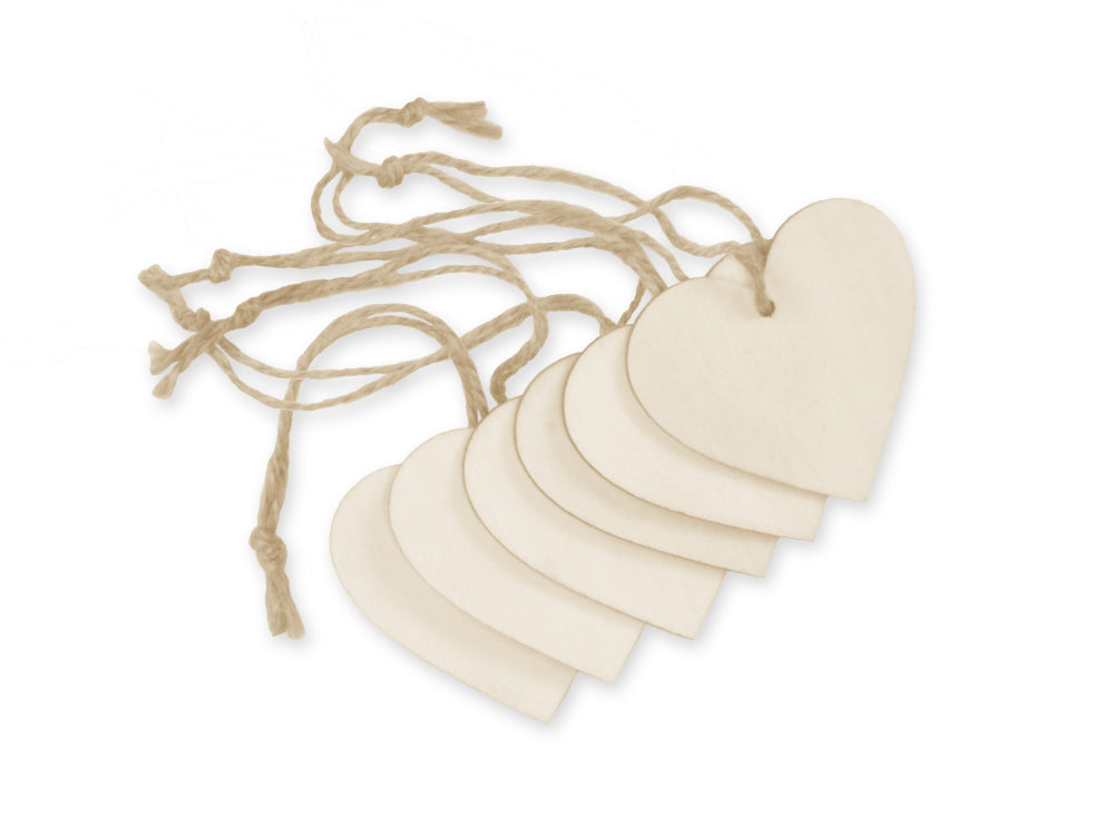 Craftwood: DIY 6cm Ornament/Tags 6pc w/Jute Hanger A) Heart