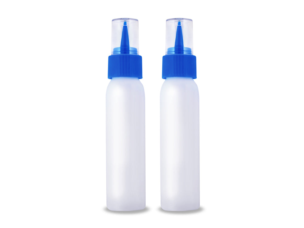Plastic Bottles: 2oz (55ml) Writer/Glue Bottle x2 Reusable