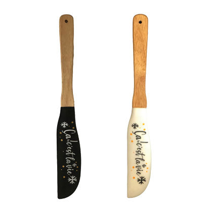 *SILICONE LONG SPATULA-CCLV-B/W