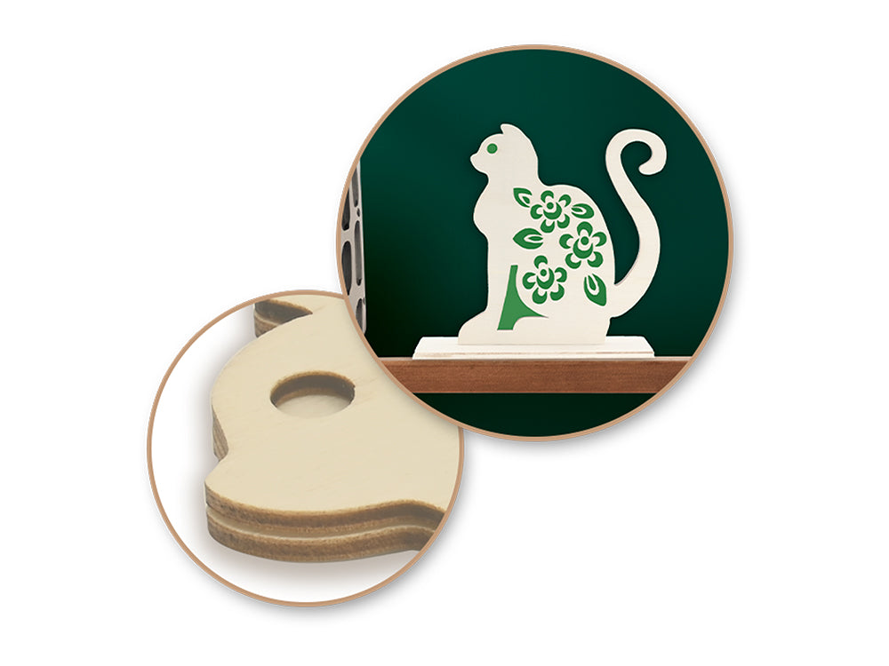 Wood Craft: DIY 6" 3D Shape Standing 5mm(T) C) Cat