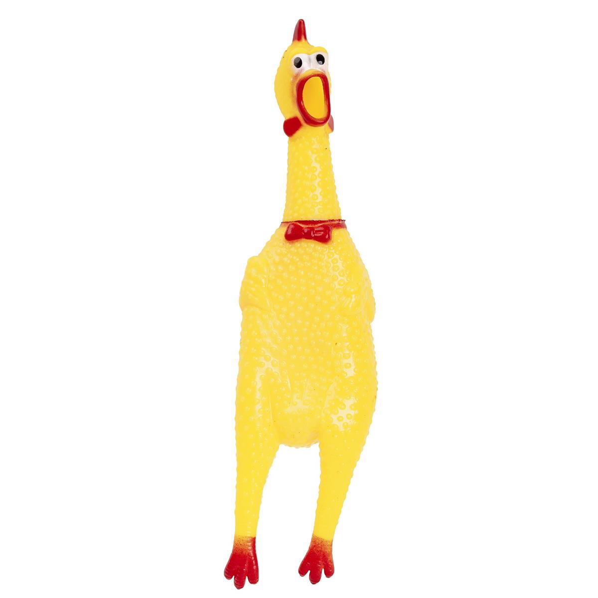 11.5" PAWS Screaming Chicken Pet Toy, Hang Tag