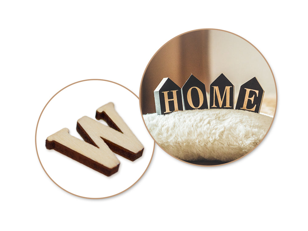 Craftwood: 1.3x1.5cm Mini Letter Box Set 104pc (4ea x 26 Letters) 2mm(T) B) Natural