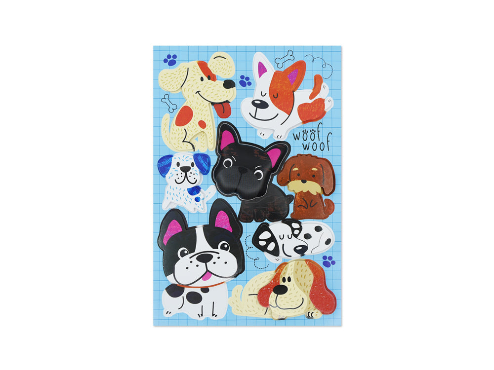 Handmade Sticker: 4.9"x7.3" 3D Big Puffy D) Woof (Copy)