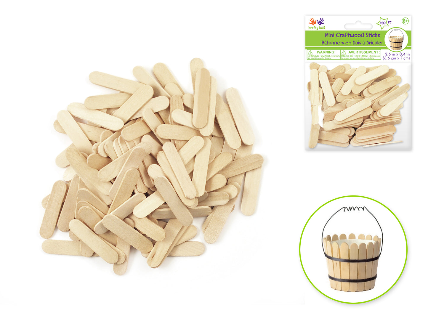 Craftwood: Mini Craft Sticks 120/pk Natural