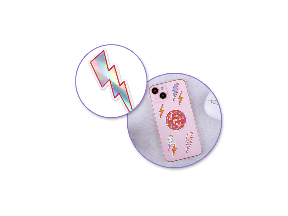 Paper Craft Sticker: 3.9"x7.5" Vinyl Holographic D) Disco Ball