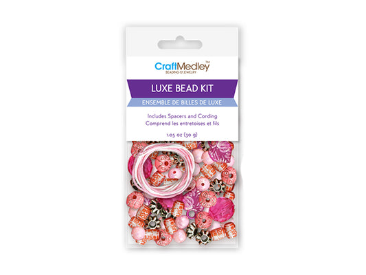 Acrylic Bead Kit: 30g Luxe Kit w/Spacers & Cording A) Pink